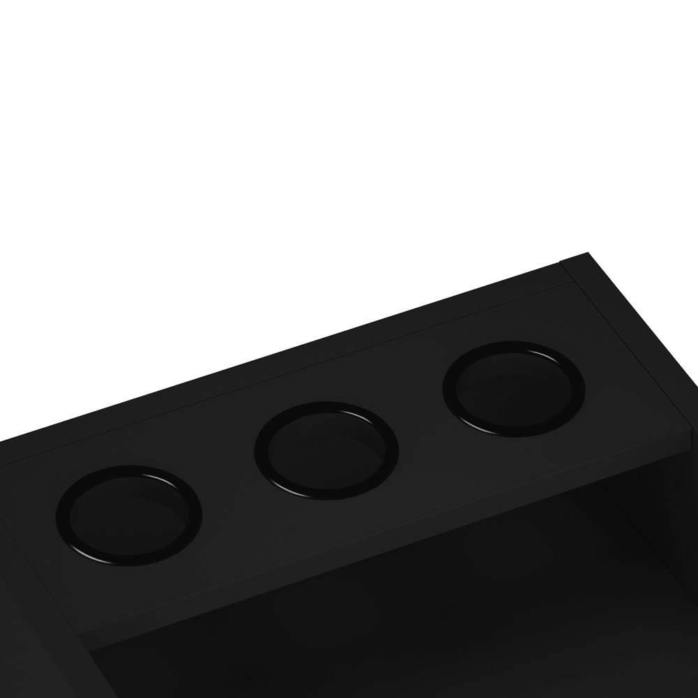 Salon Wood Rolling Drawer Cabinet Trolley Spa 3-layer Cabinet Equipment with A Lock Black view 9
