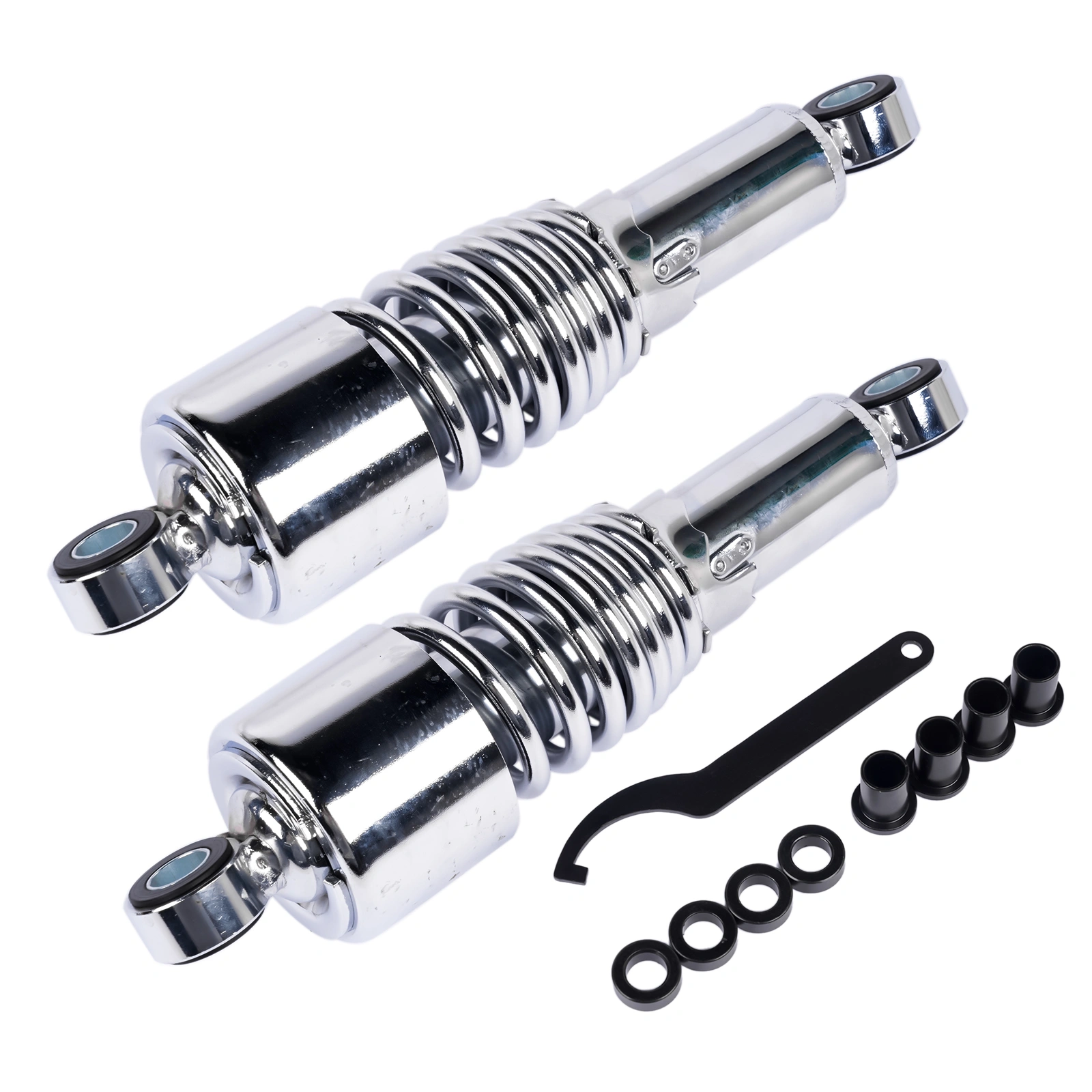 Chrome 10.5" Rear Shocks Absorbers Lowering For Harley Road King Tour Glide FLT Dyna 1991-2016 Sportster 1988-2003 2004-2015 view 2