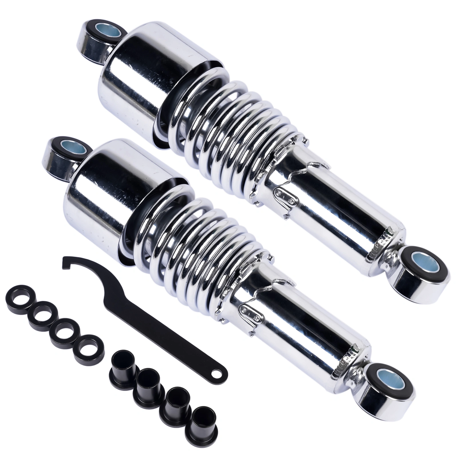Chrome 10.5" Rear Shocks Absorbers Lowering For Harley Road King Tour Glide FLT Dyna 1991-2016 Sportster 1988-2003 2004-2015 view 6