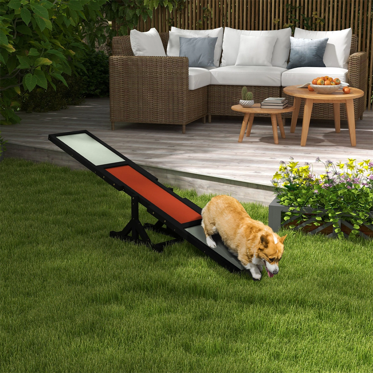 Dog Agility Ramp & Pet Seesaw - Interactive Outdoor Training Equipment for Dogs