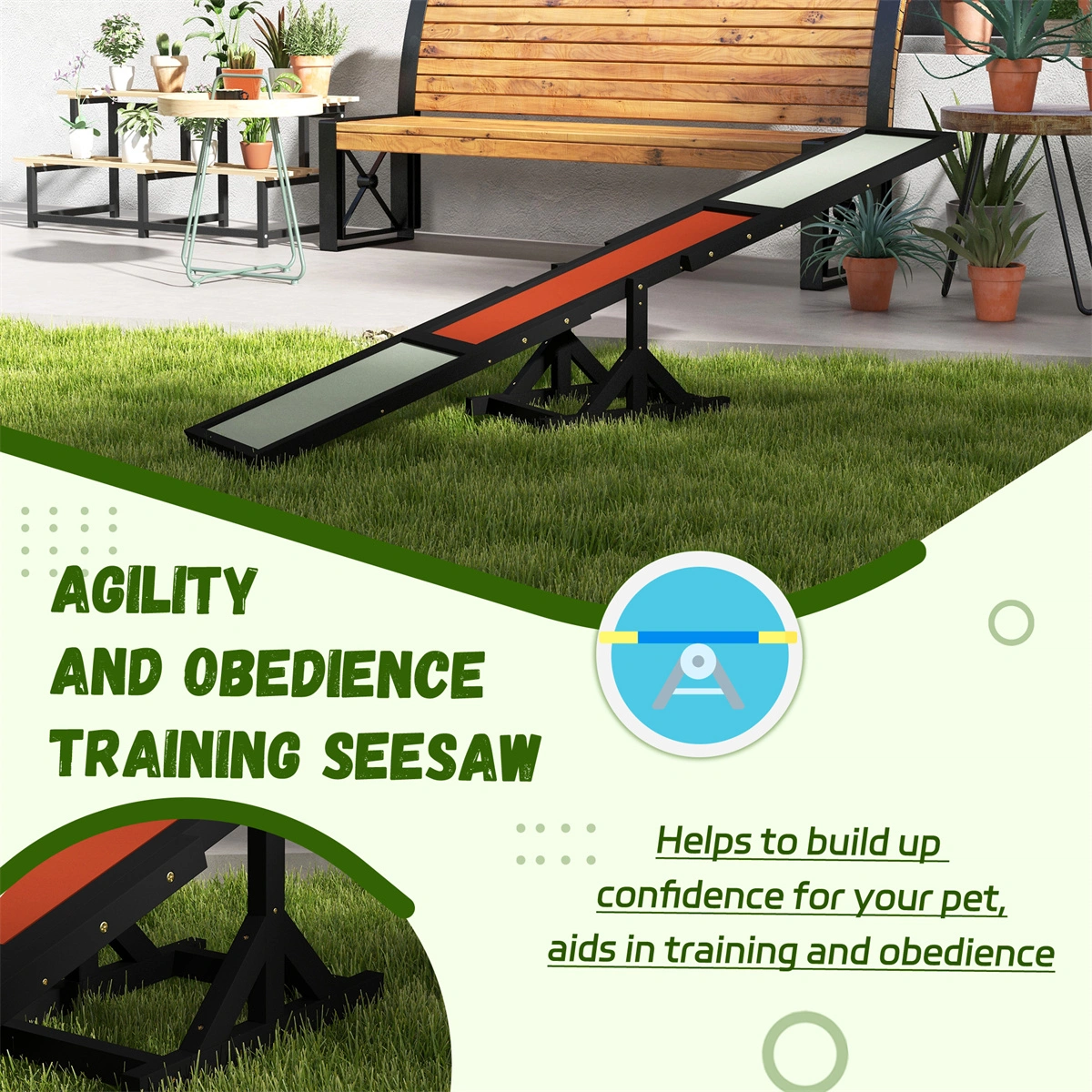 Dog Agility Ramp & Pet Seesaw - Interactive Outdoor Training Equipment for Dogs view 8