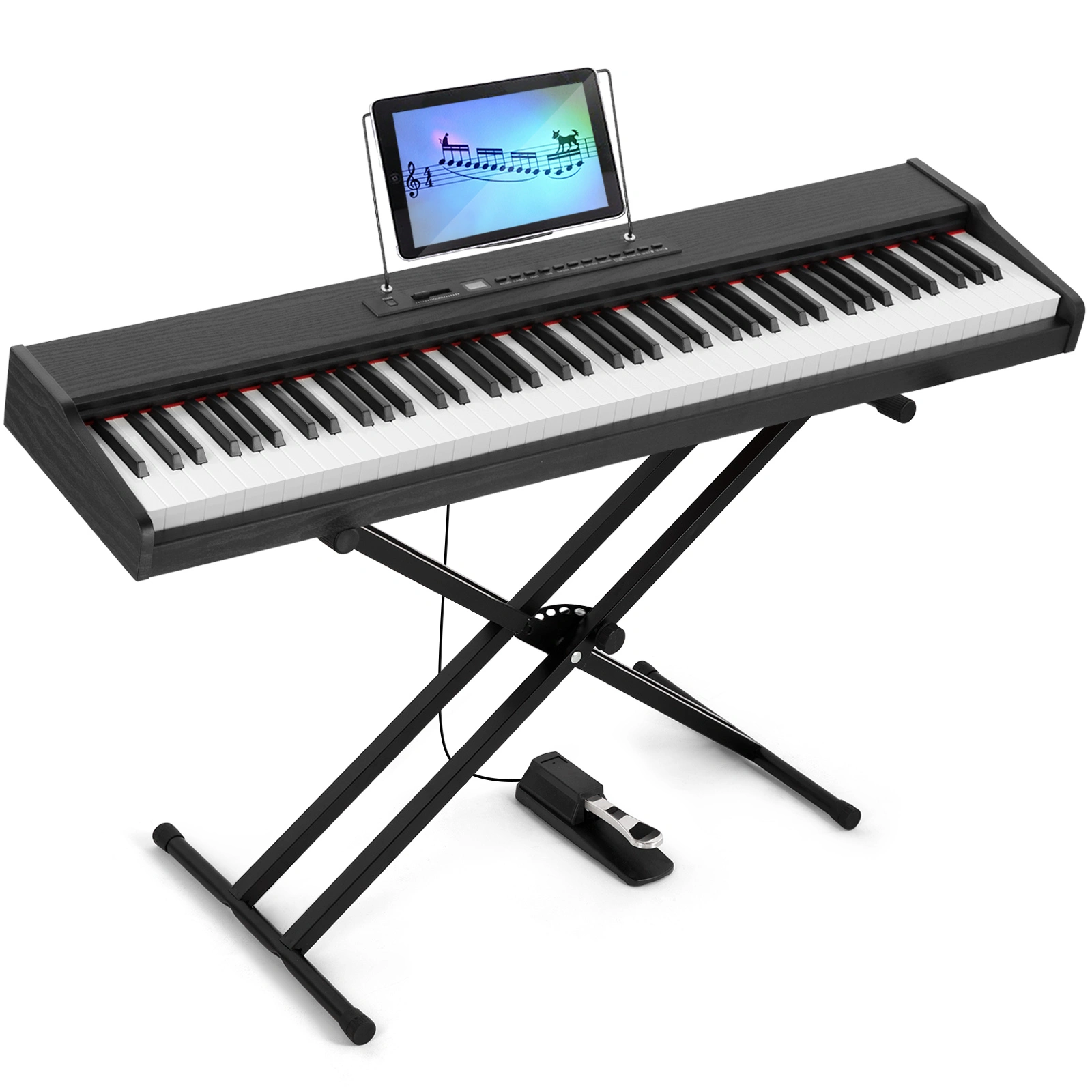 61 Key Digital Piano Keyboard, Portable Electric Piano with Touch Sensitive Keys, Built-in Microphone, Backlit Display, USB MIDI, Adult & Kids