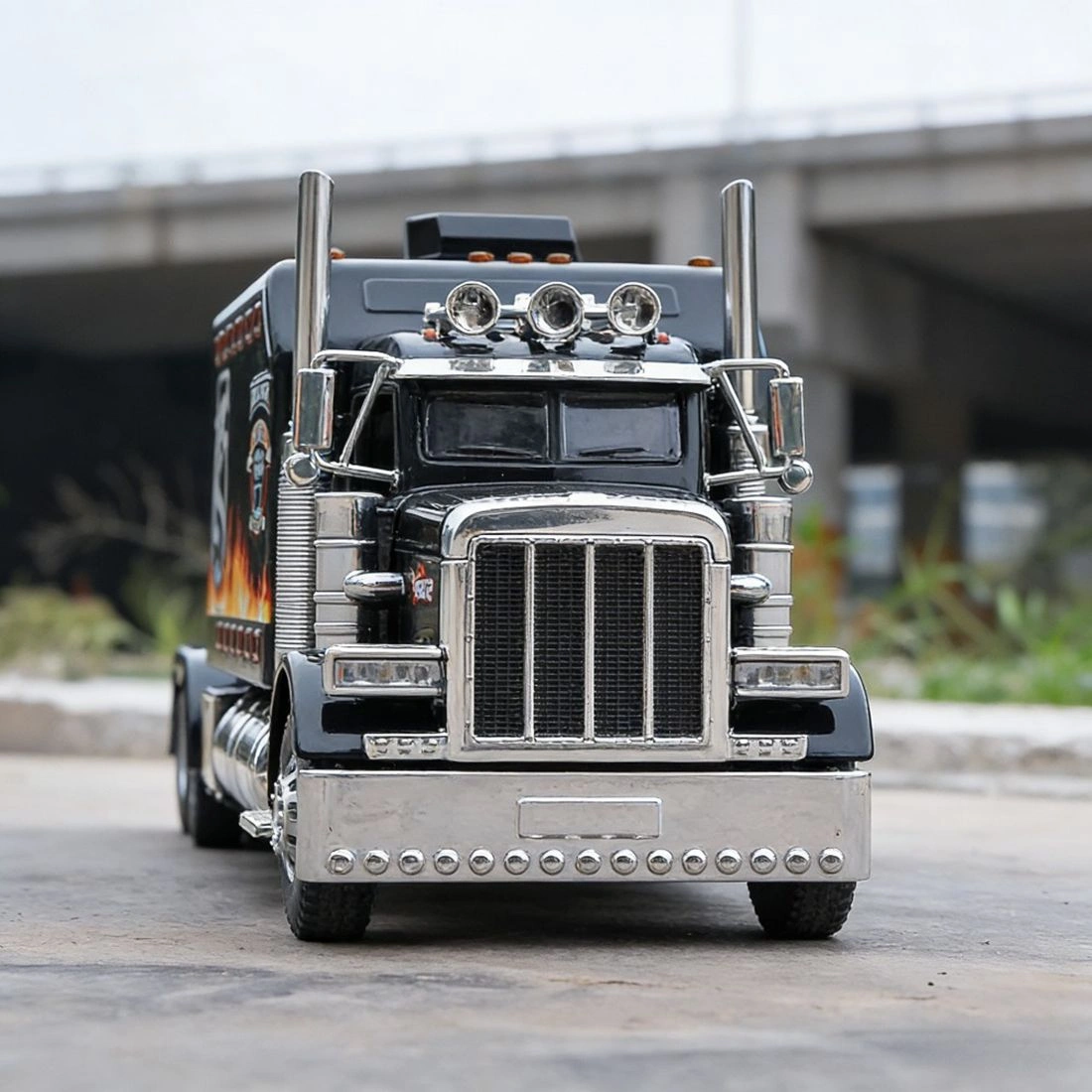 Semi Truck Toys for Boy Heavy Trucks,Metal Diecast Trucks Model Pull Back Cars with Light and Sound,Truck and Trailer Toys for Boys,Toy Trucks for Boys Age 4-8 view 6