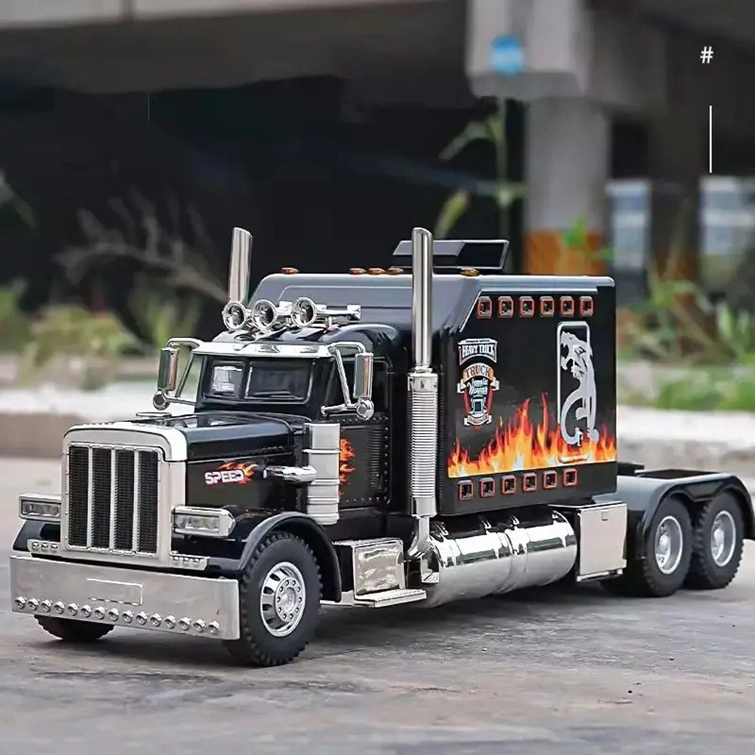 Semi Truck Toys for Boy Heavy Trucks,Metal Diecast Trucks Model Pull Back Cars with Light and Sound,Truck and Trailer Toys for Boys,Toy Trucks for Boys Age 4-8 view 8