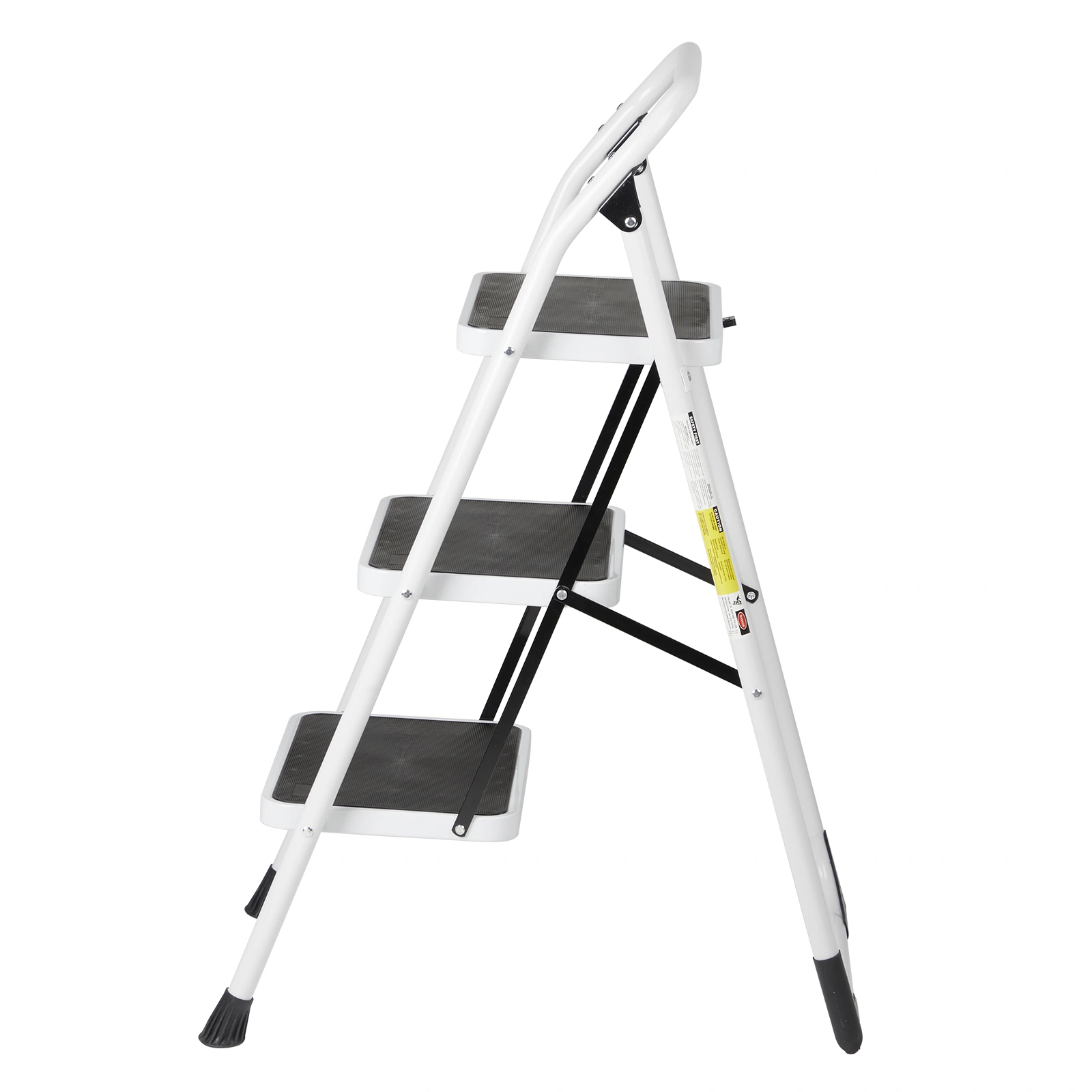 Home Use 3-Step Short Handrail Iron Ladder Black & White view 10