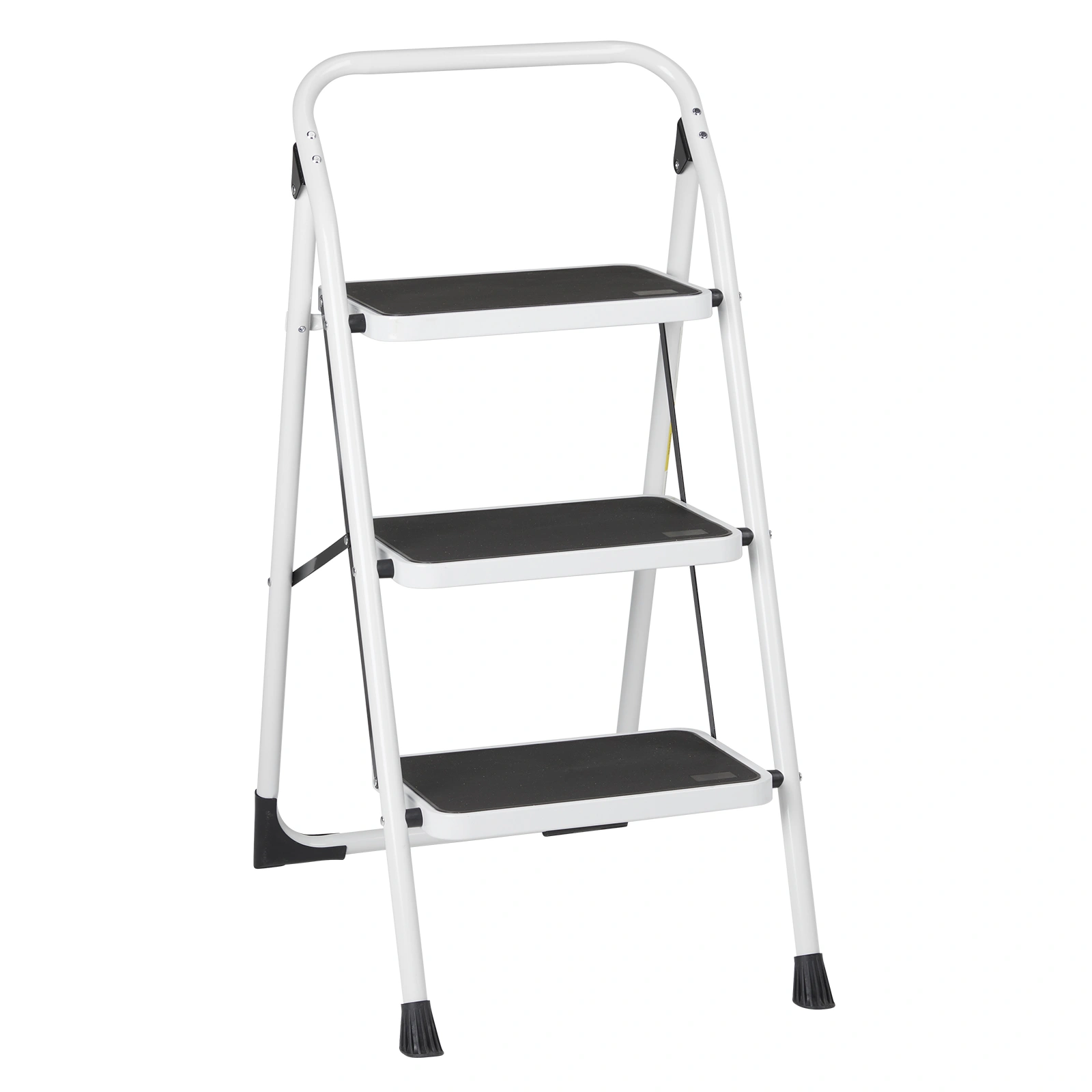 Home Use 3-Step Short Handrail Iron Ladder Black & White view 11