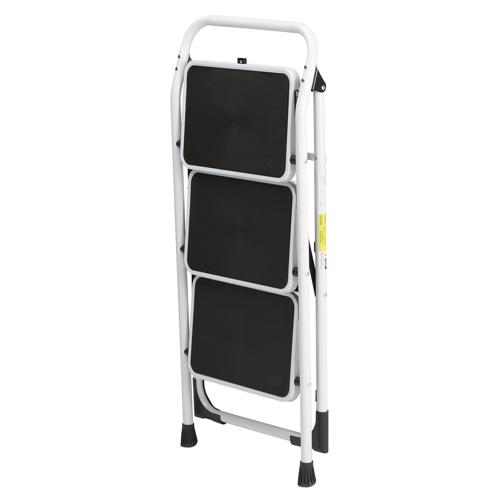 Home Use 3-Step Short Handrail Iron Ladder Black & White view 12