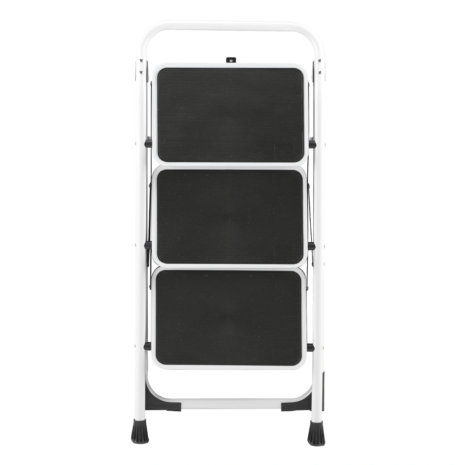 Home Use 3-Step Short Handrail Iron Ladder Black & White view 9