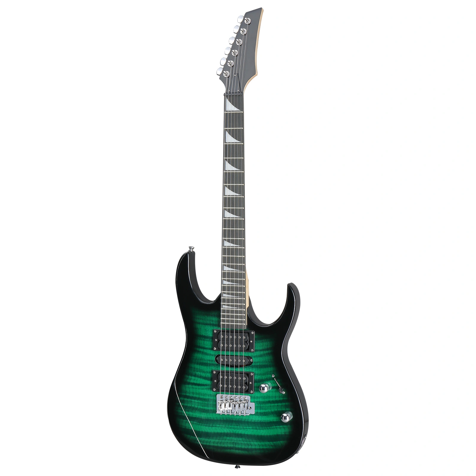 170 Model 39in Electric Guitar HSH Pickups Black complete starter kit suit for Hard Rock Tiger-striped Green view 4