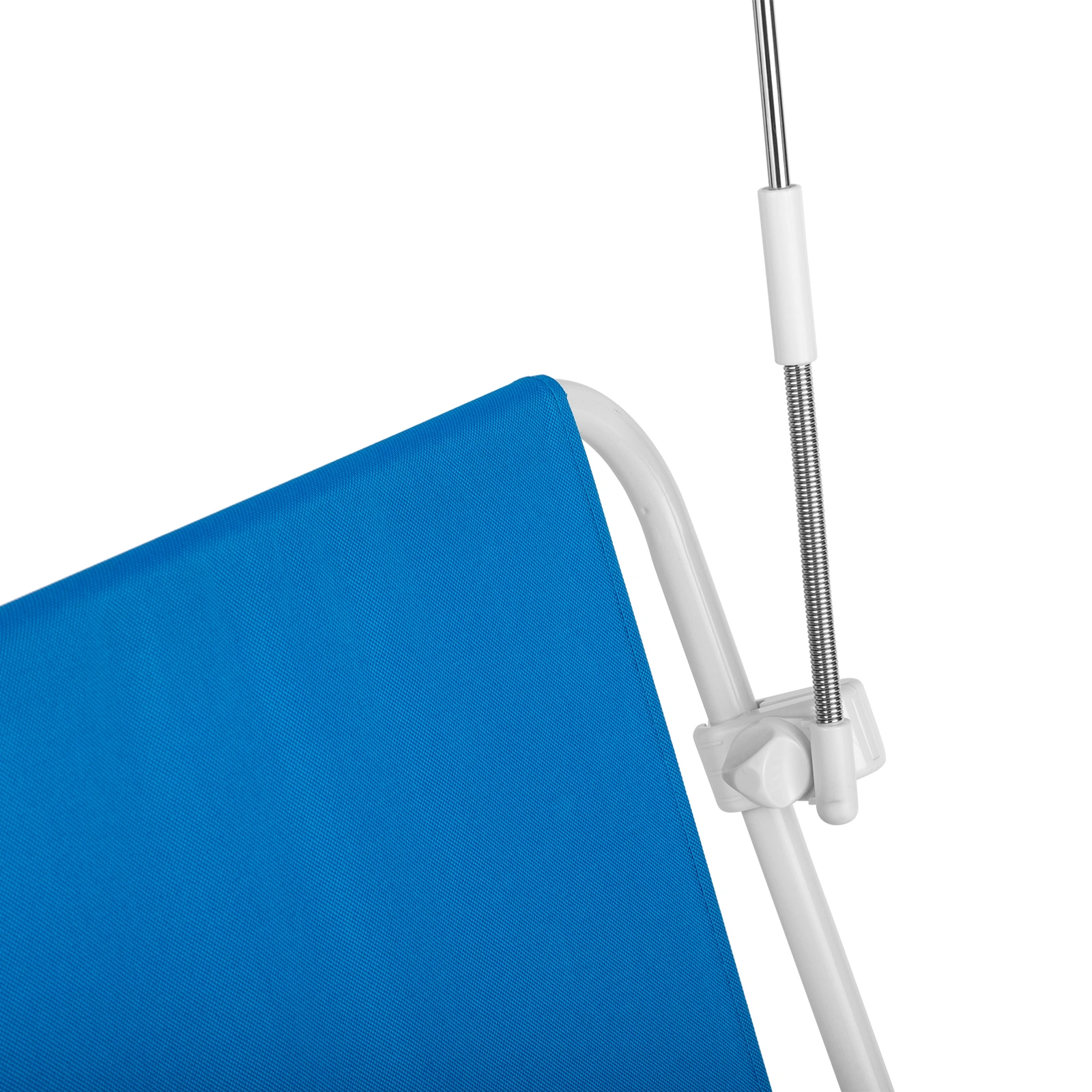 1 Pack Heavy Duty Steel Beach Chair with Umbrella, XL Size 15" Seat Height Royal Blue, Oxford Cloth with Support Bar, Single Position Adjustable, 120kg Load view 7
