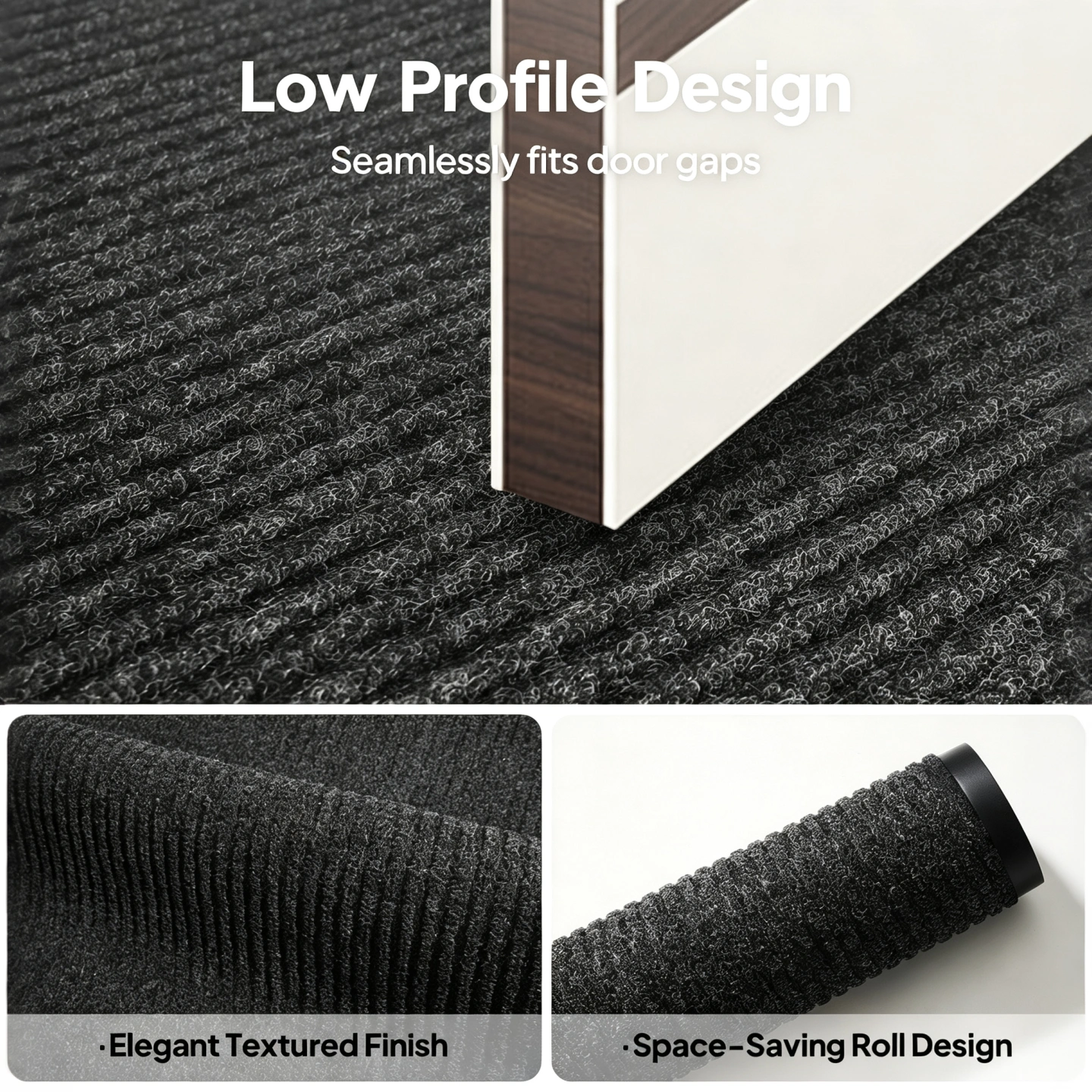 Black PVC Composite Entrance Mat 90x150cm, Heavy Duty Extra-Long Anti-Fatigue Commercial Floor Mat, 1.2cm Thick Floor Protection view 4