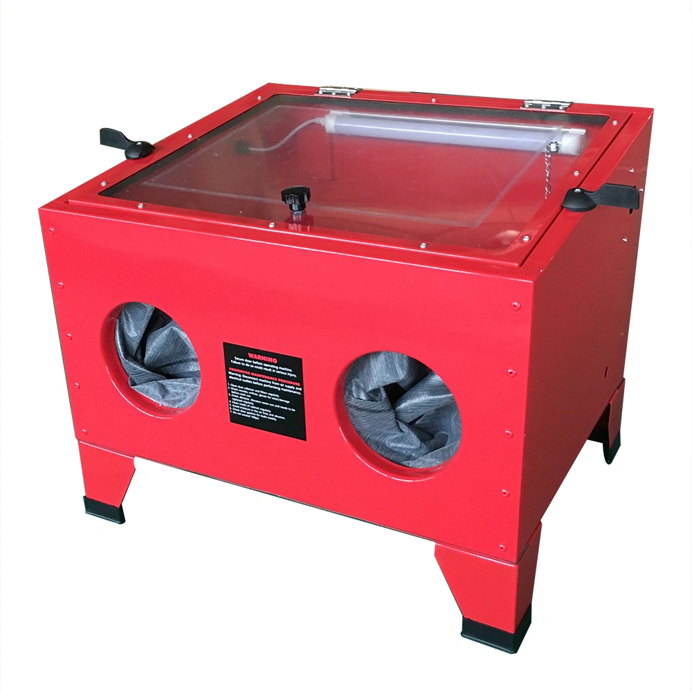 25 Gallon Bench Top Air Sandblasting Cabinet Red | Large Sandblaster Blast Enclosure view 11