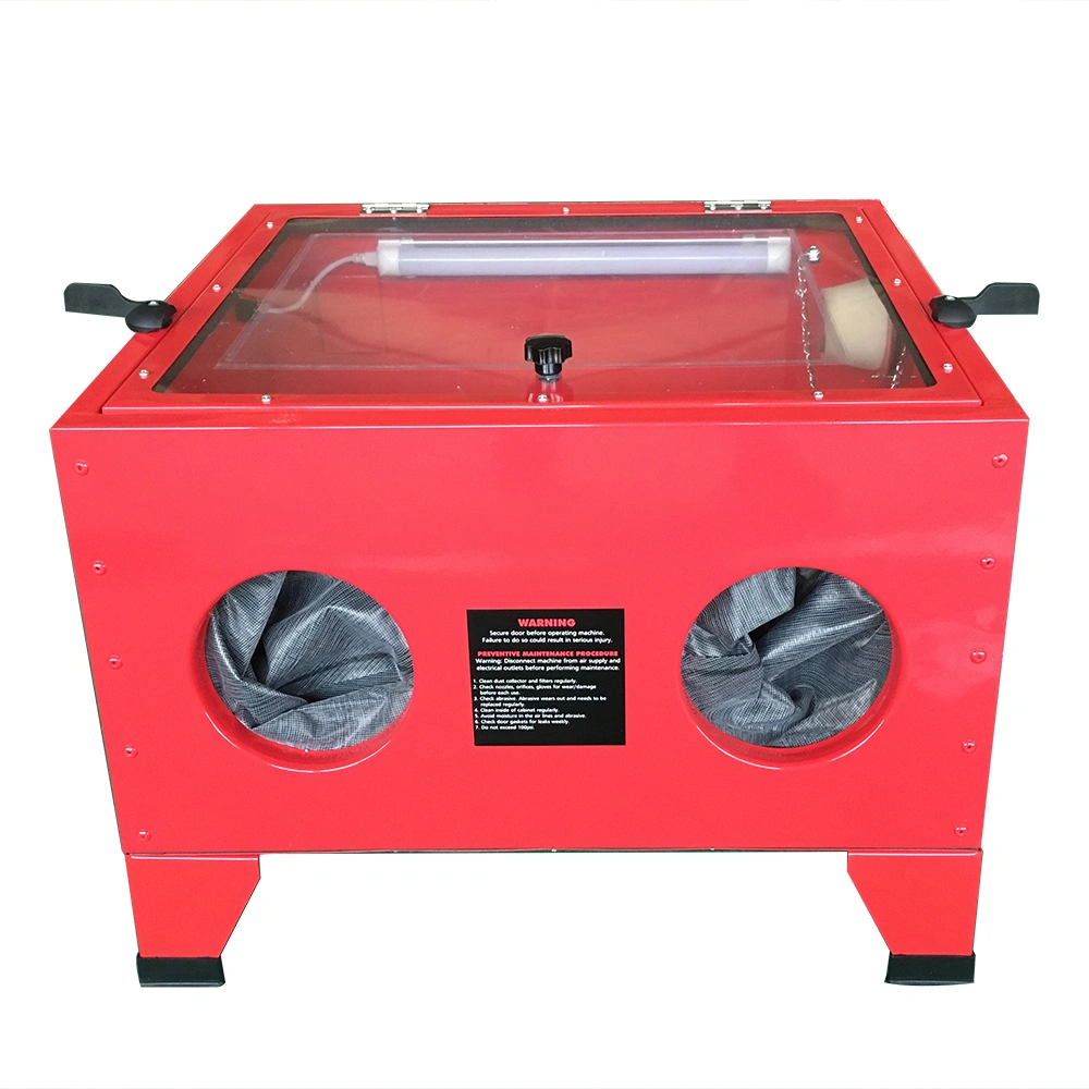 25 Gallon Bench Top Air Sandblasting Cabinet Red | Large Sandblaster Blast Enclosure view 17