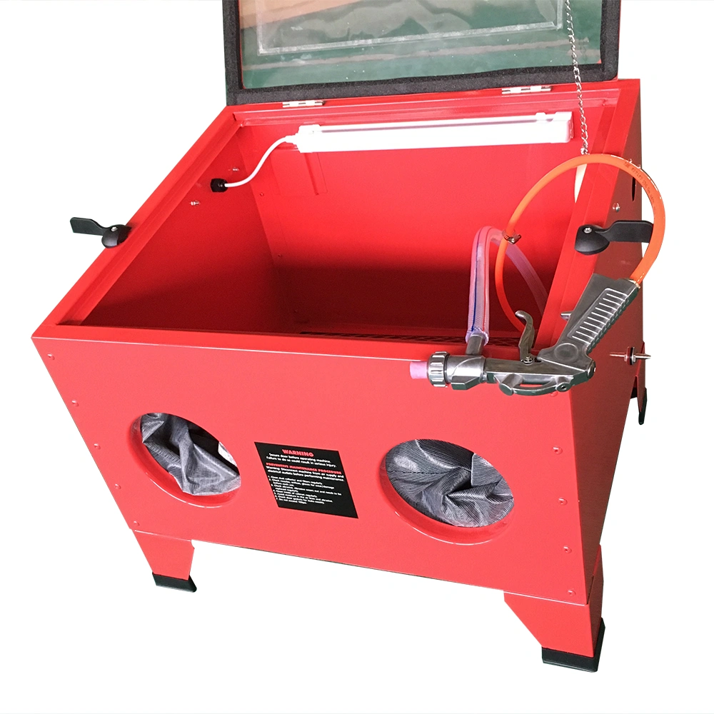 25 Gallon Bench Top Air Sandblasting Cabinet Red | Large Sandblaster Blast Enclosure view 18