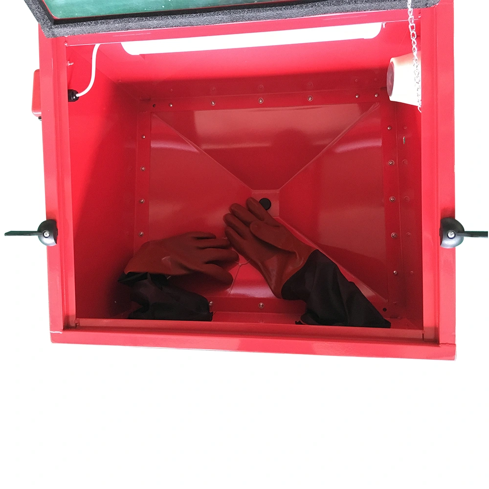25 Gallon Bench Top Air Sandblasting Cabinet Red | Large Sandblaster Blast Enclosure view 19
