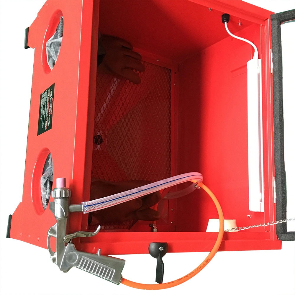 25 Gallon Bench Top Air Sandblasting Cabinet Red | Large Sandblaster Blast Enclosure view 21