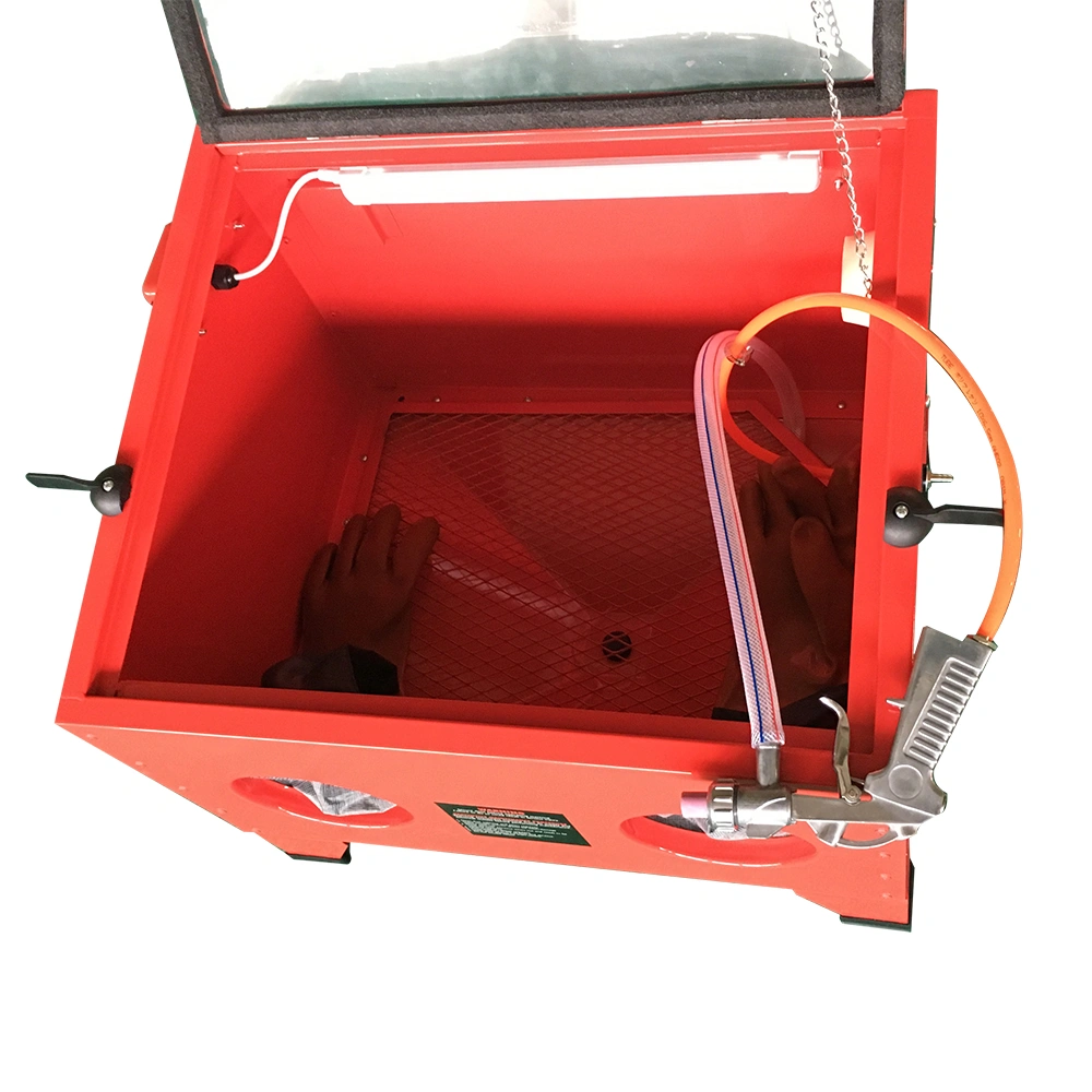 25 Gallon Bench Top Air Sandblasting Cabinet Red | Large Sandblaster Blast Enclosure view 9