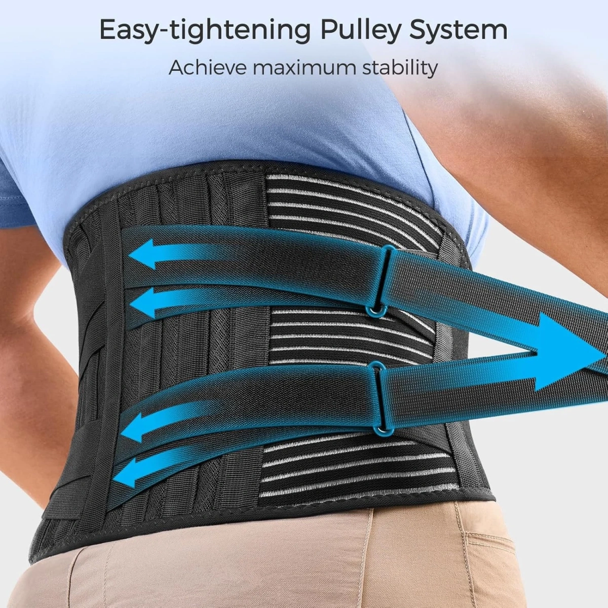 Adjustable Lower Back Brace Lumbar Support Belt for Men Women - Pain Relief Waist Trainer Strap, XL Size view 12