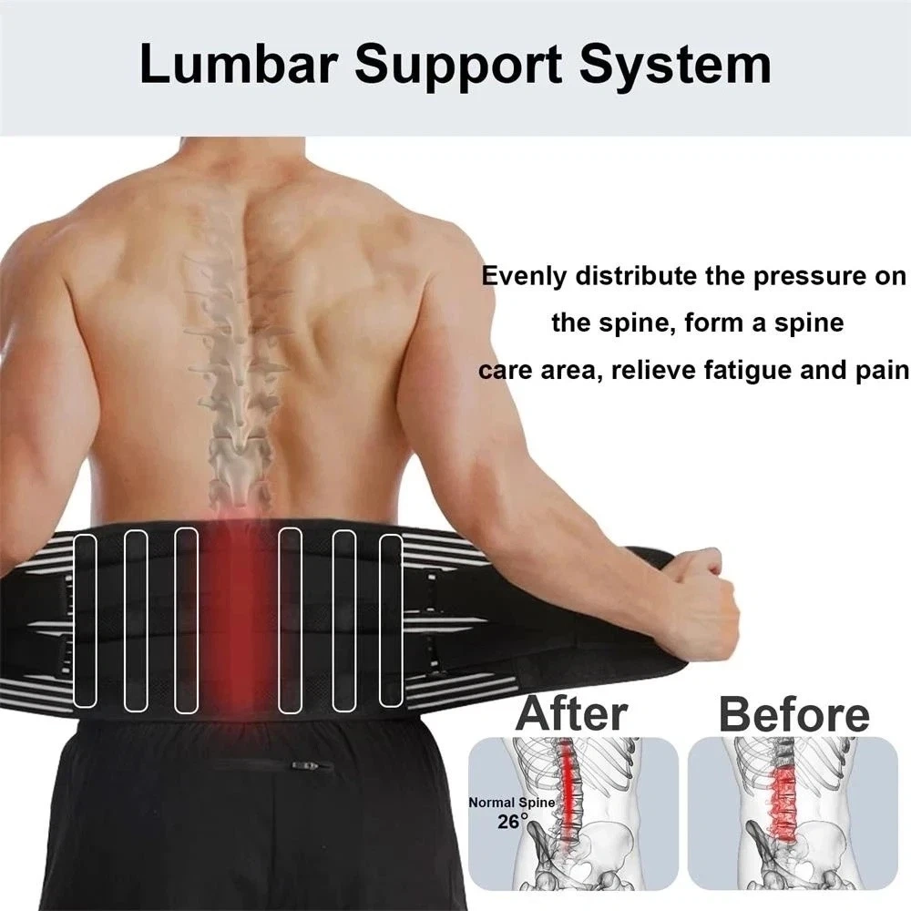 Adjustable Lower Back Brace Lumbar Support Belt for Men Women - Pain Relief Waist Trainer Strap, XL Size view 5