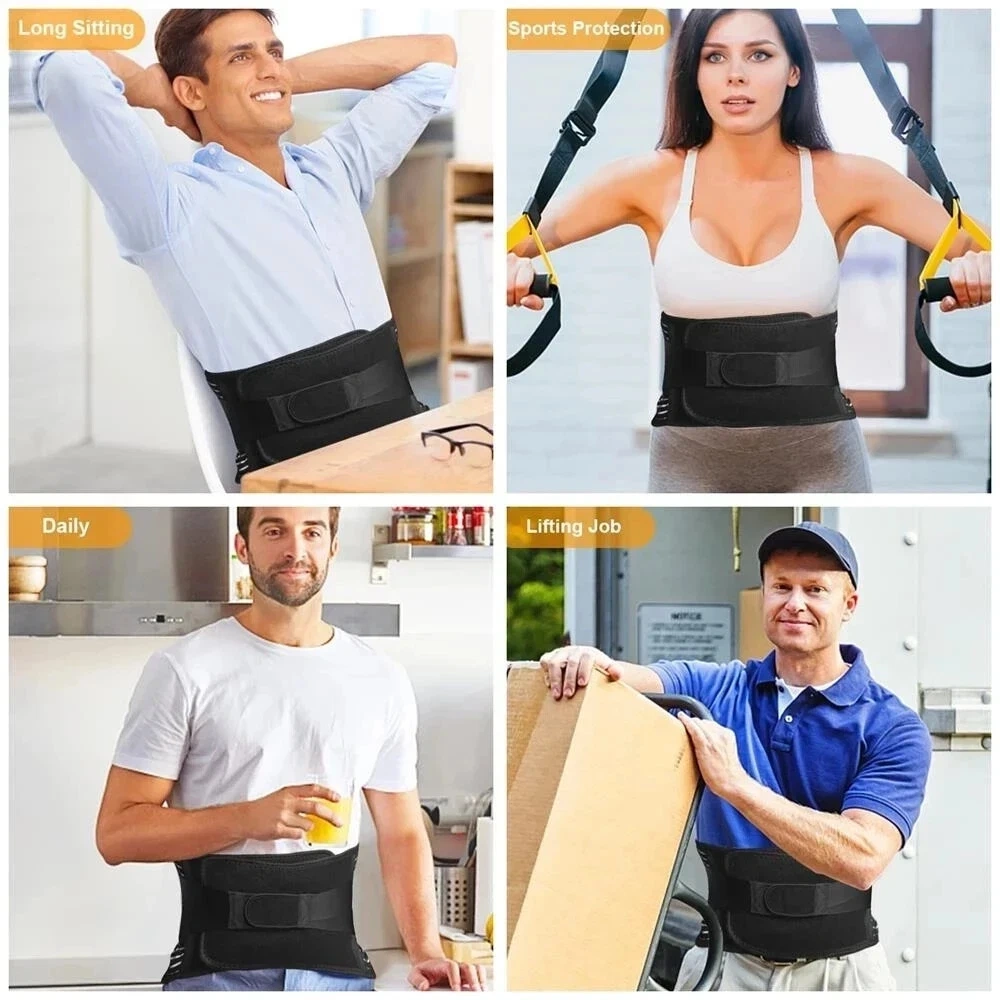 Adjustable Lower Back Brace Lumbar Support Belt for Men Women - Pain Relief Waist Trainer Strap, XL Size view 7