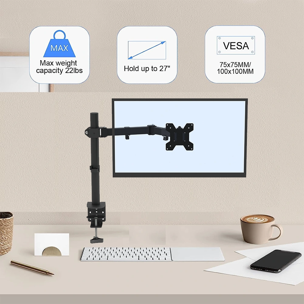 13-27 Inch Adjustable TV Stand Desktop Mount, VESA 100x100, 90° Tilt, 360° Rotation, 180° Swivel, 8kg Load, Model TSND-02 view 9