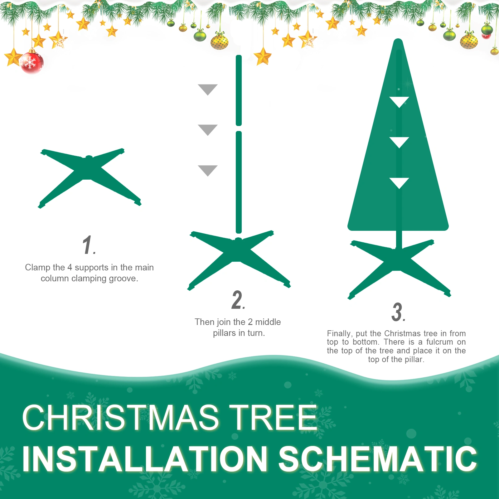 6FT Red Pop-Up Christmas Tree with 150 Warm White LED Lights, Ornaments Included - Easy Assembly & Space-Saving Holiday Decor view 4