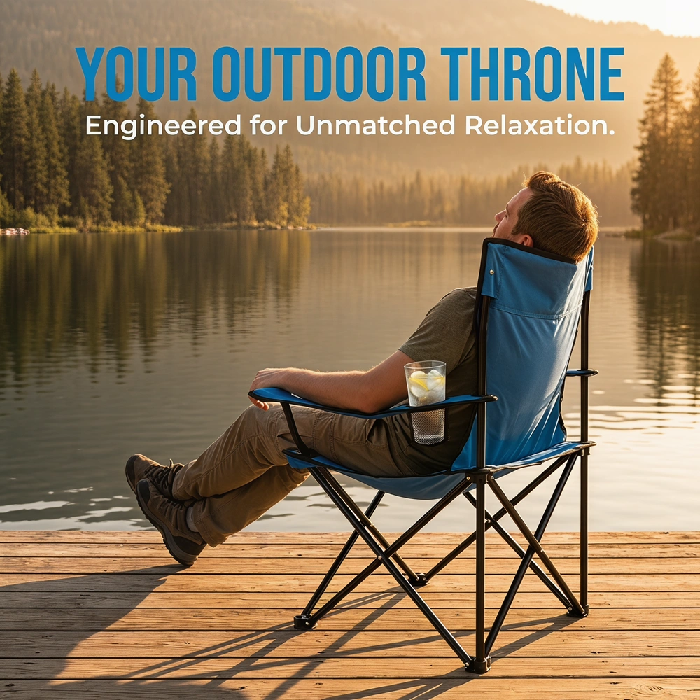 Small Camp Chair 80x50x50 Blue view 4