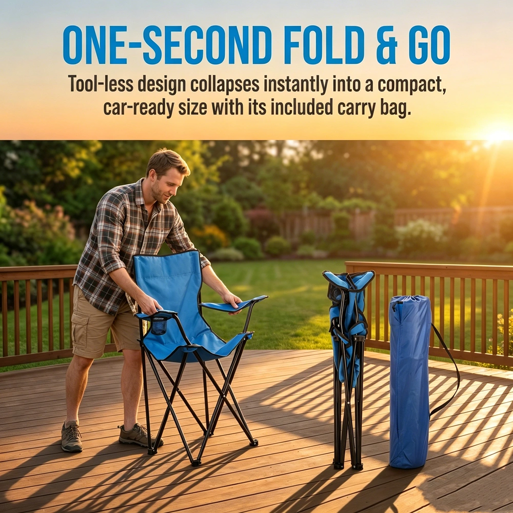 Small Camp Chair 80x50x50 Blue view 5