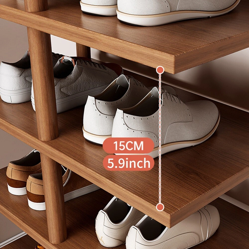 6/8 Tier Vertical Shoe Rack Tall Shoe Tower Storage Shelf Organizer for Home Entryway view 4