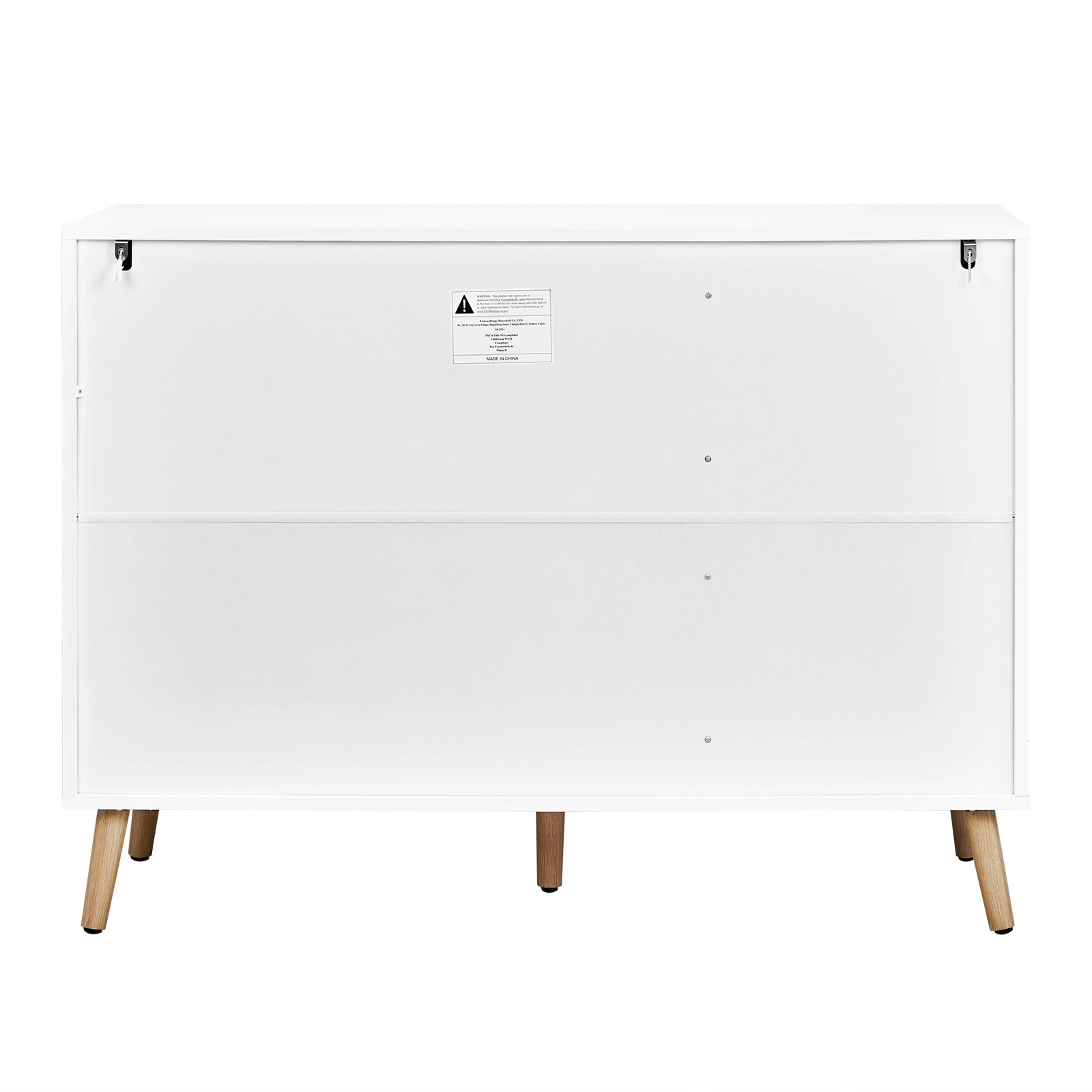 3 Door Standing Cabinet with Oval Rattan Top, 113x40x83.5cm, White Frame, Natural Wood Rattan, Gold Legs, Particleboard & Plastic Rattan Storage Organizer view 10