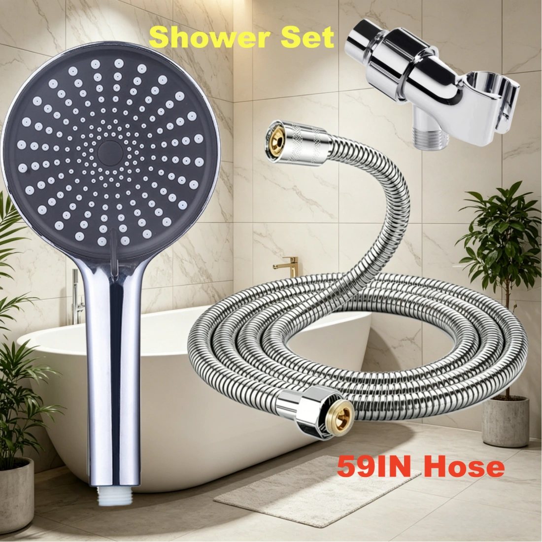 3 Spray Settings High Pressure Shower Head Spray W/ 1.5M Hose Set (US Logistics only For USPS.TK/TMEU only For self-pickup) view 11