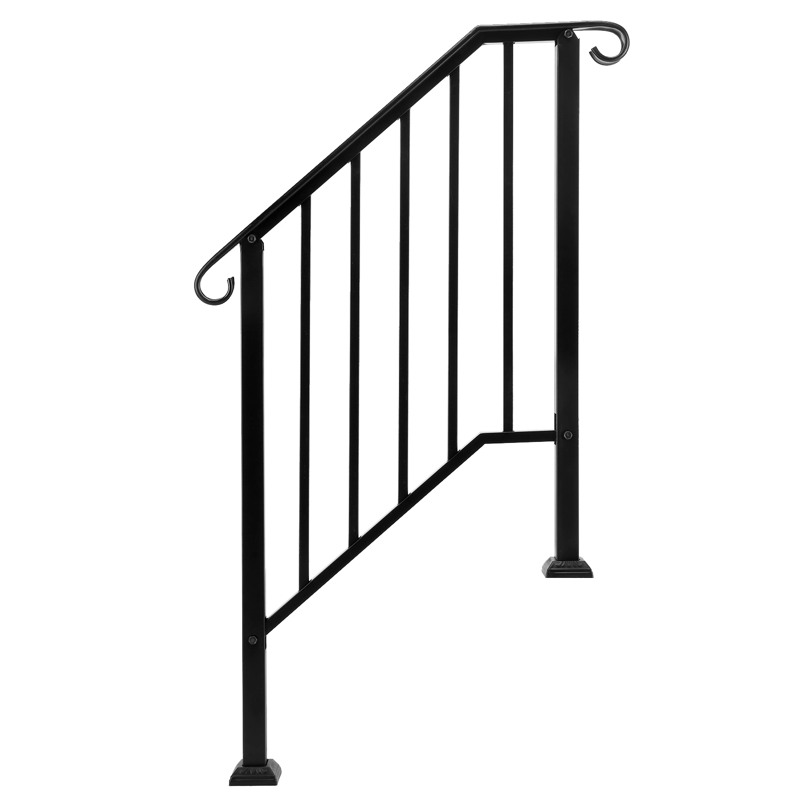 Artisasset Matte Black Outdoor 2-Step Iron Handrail view 11