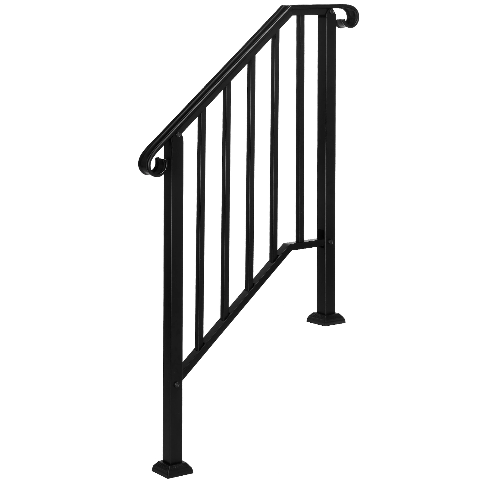 Artisasset Matte Black Outdoor 2-Step Iron Handrail view 13