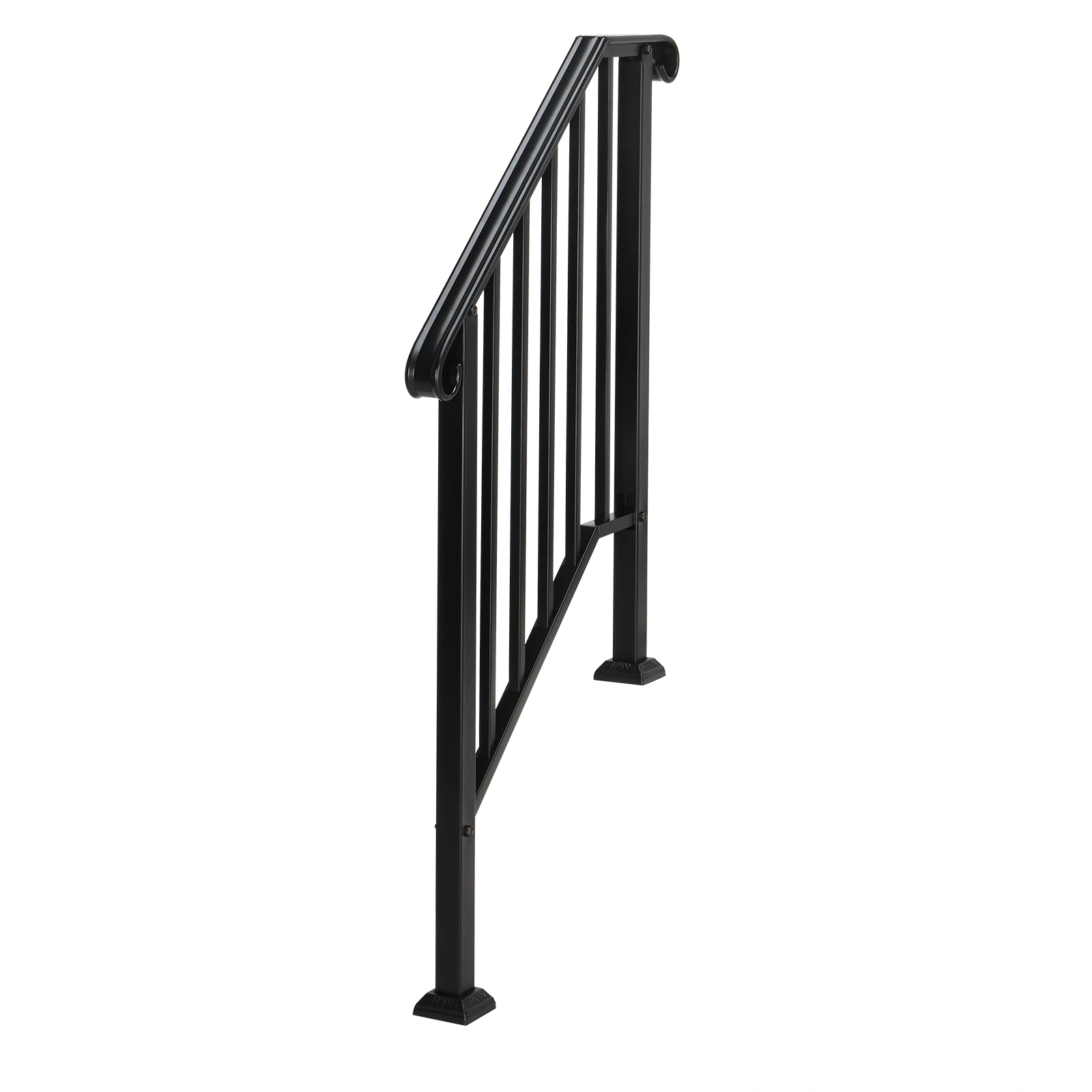 Artisasset Matte Black Outdoor 2-Step Iron Handrail view 14