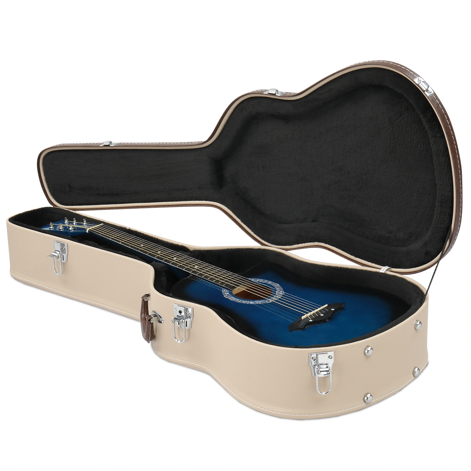 39" Classical Guitar Hard Case Microgroove Flat Beige view 14
