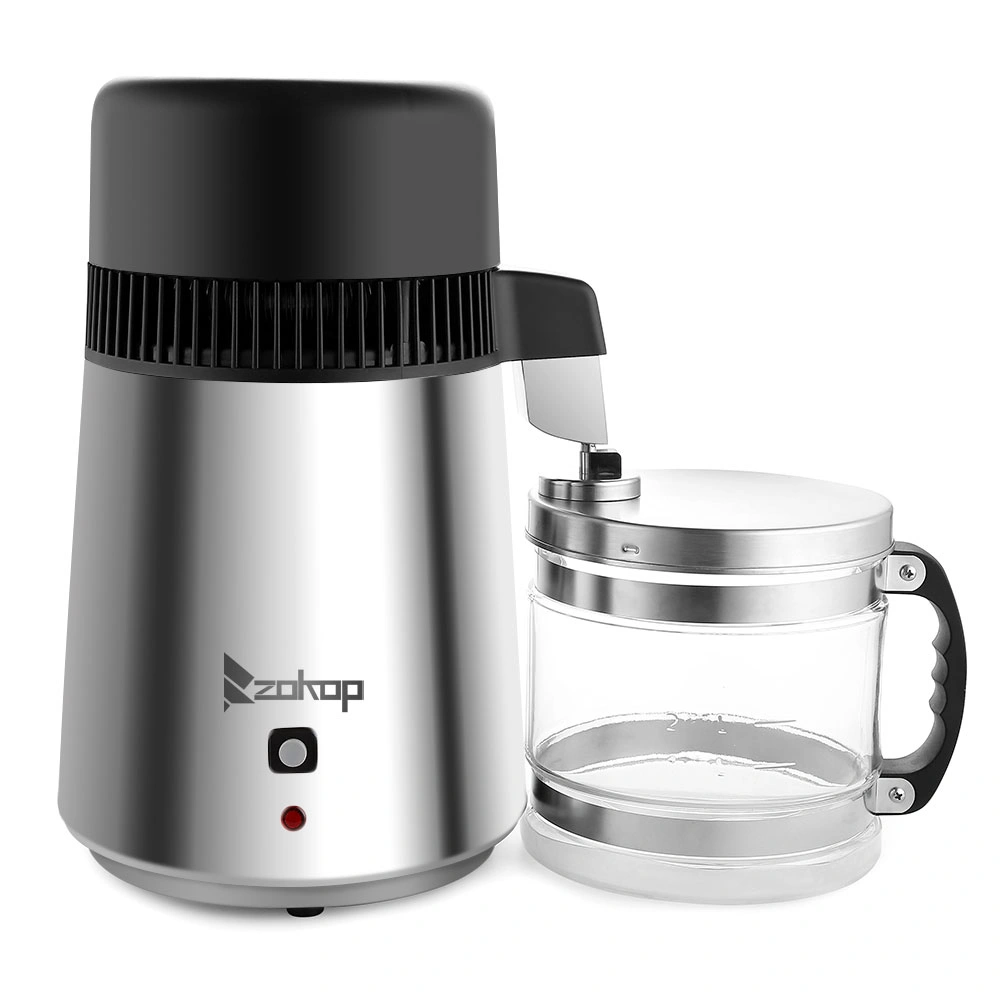 750W Electric Water Distiller Purifier, Stainless Steel & Glass Home Water Filter System