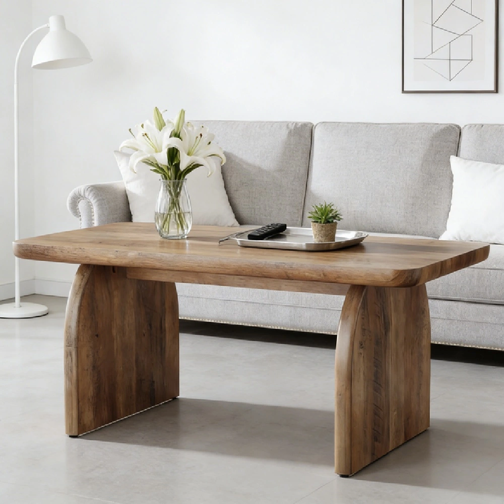 Stylish Coffee Table for Living Room, Center Table with Storage Shelf, Elegant Home Furniture, Easy Assembly