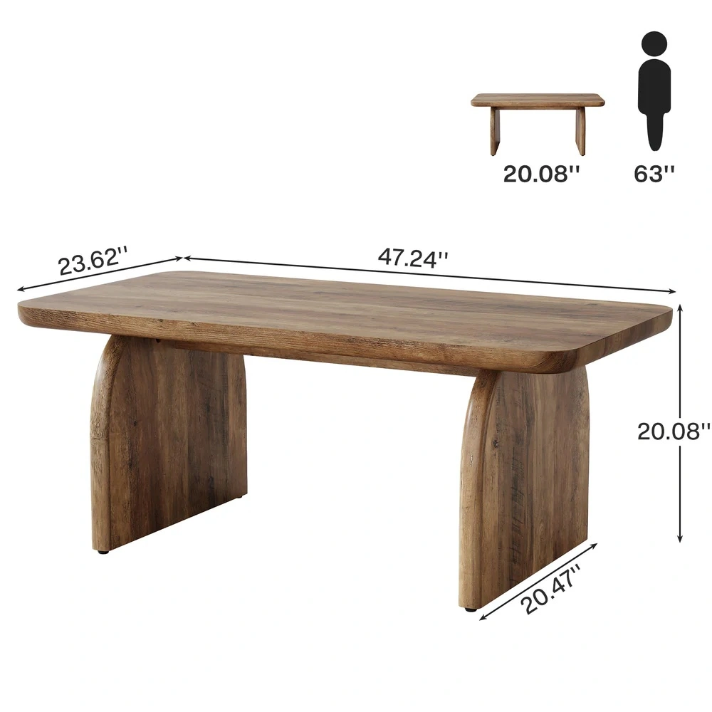 Stylish Coffee Table for Living Room, Center Table with Storage Shelf, Elegant Home Furniture, Easy Assembly view 2