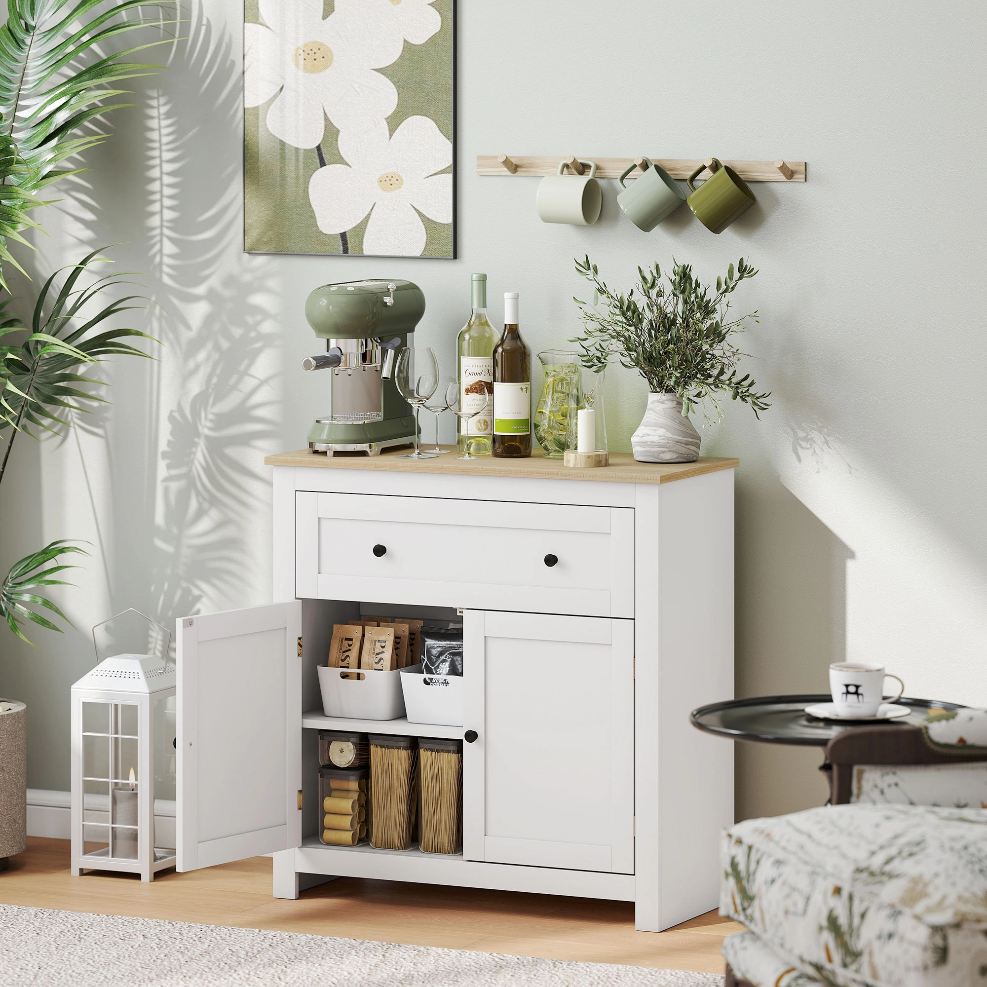Modern Kitchen Sideboard Storage Cabinet with Shelf, Buffet Cupboard for Dining Room, Living Room, Hallway
