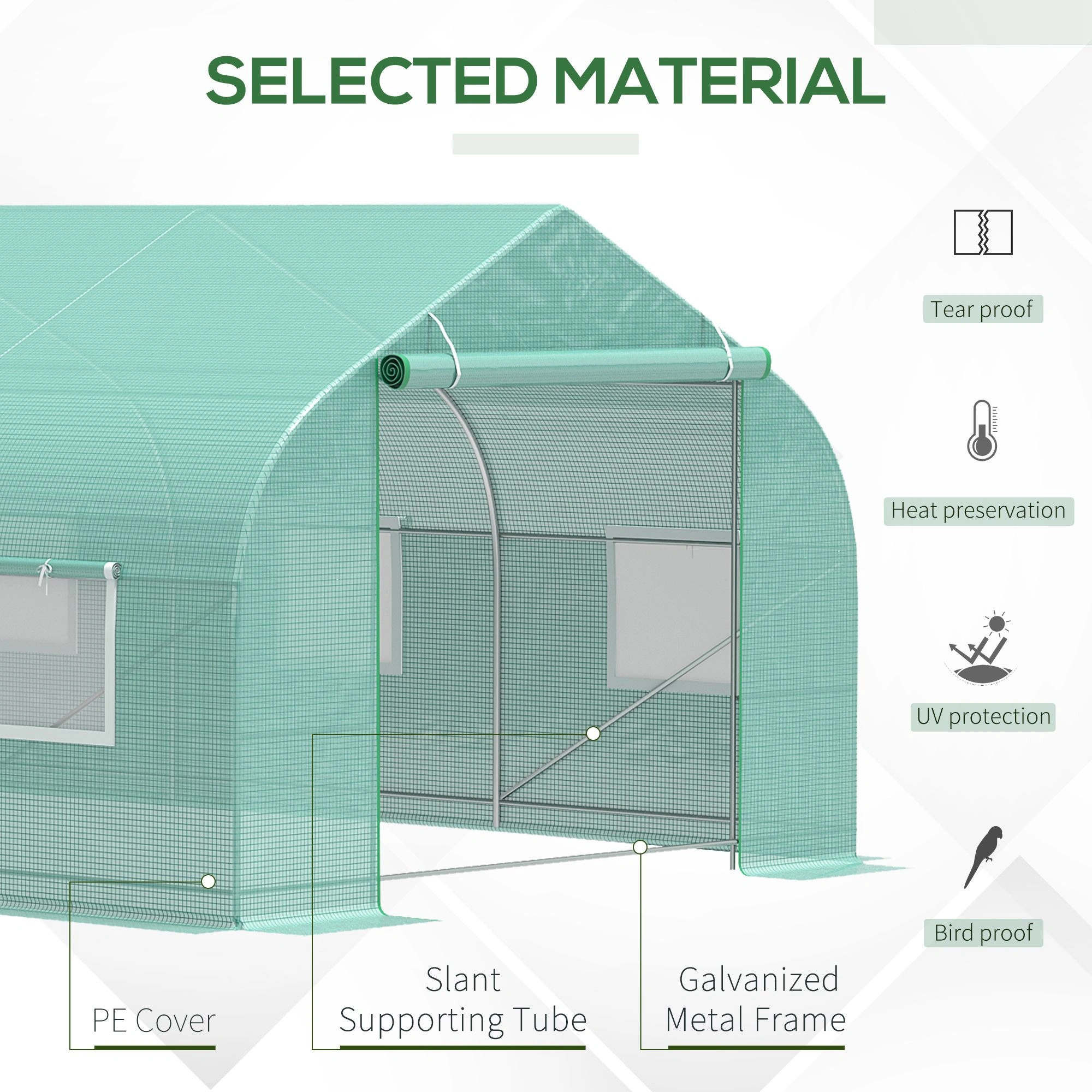 Walk-In Greenhouse Plant Grow House, Portable Mini Hoop Tunnel for Vegetables, Herbs & Flowers - UV-Resistant Protective Garden Shelter view 3