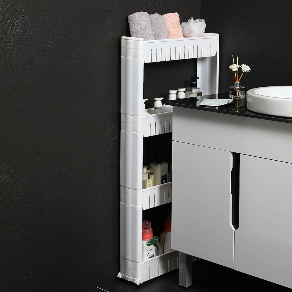 4 Layer Plastic Storage Rack White view 2