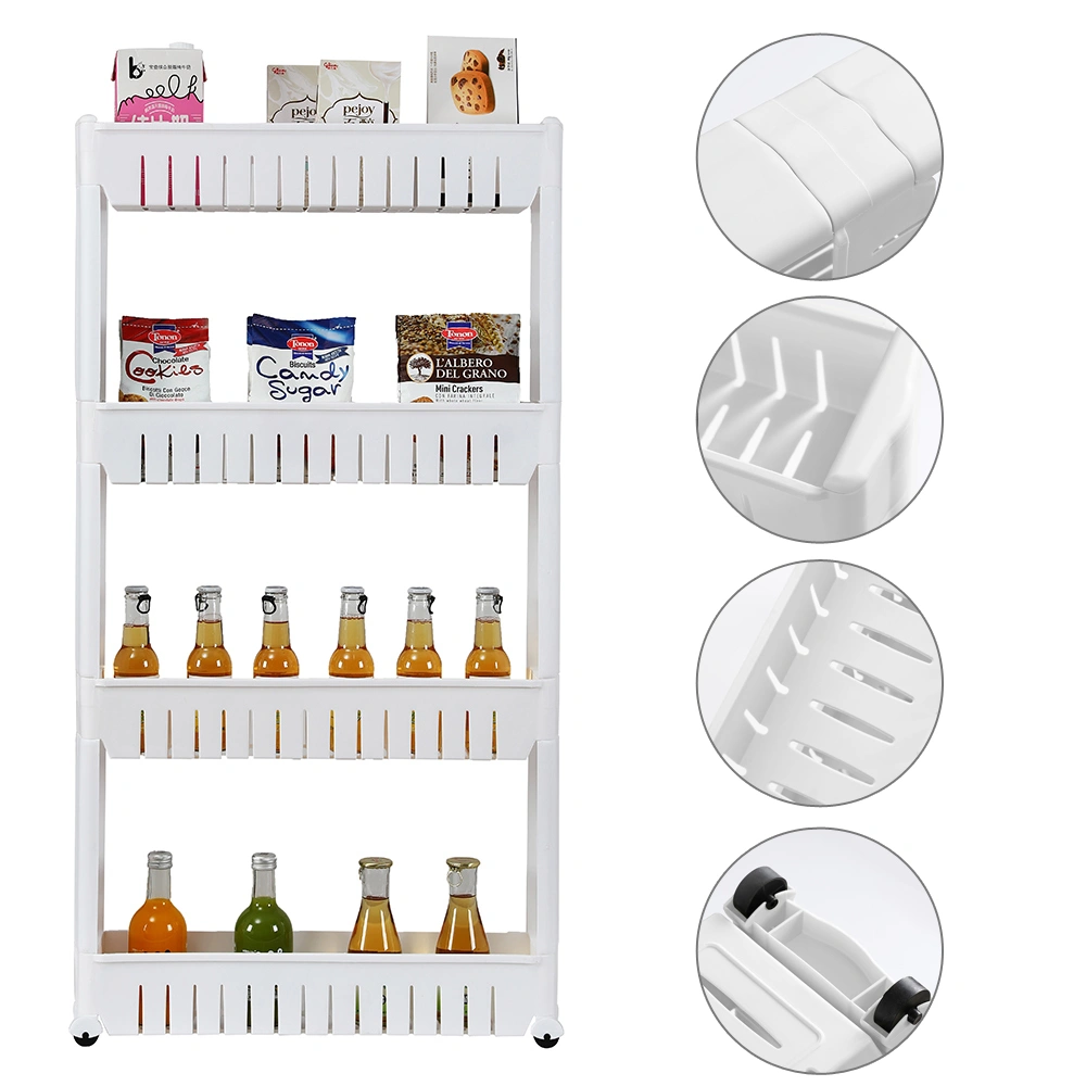 4 Layer Plastic Storage Rack White view 3