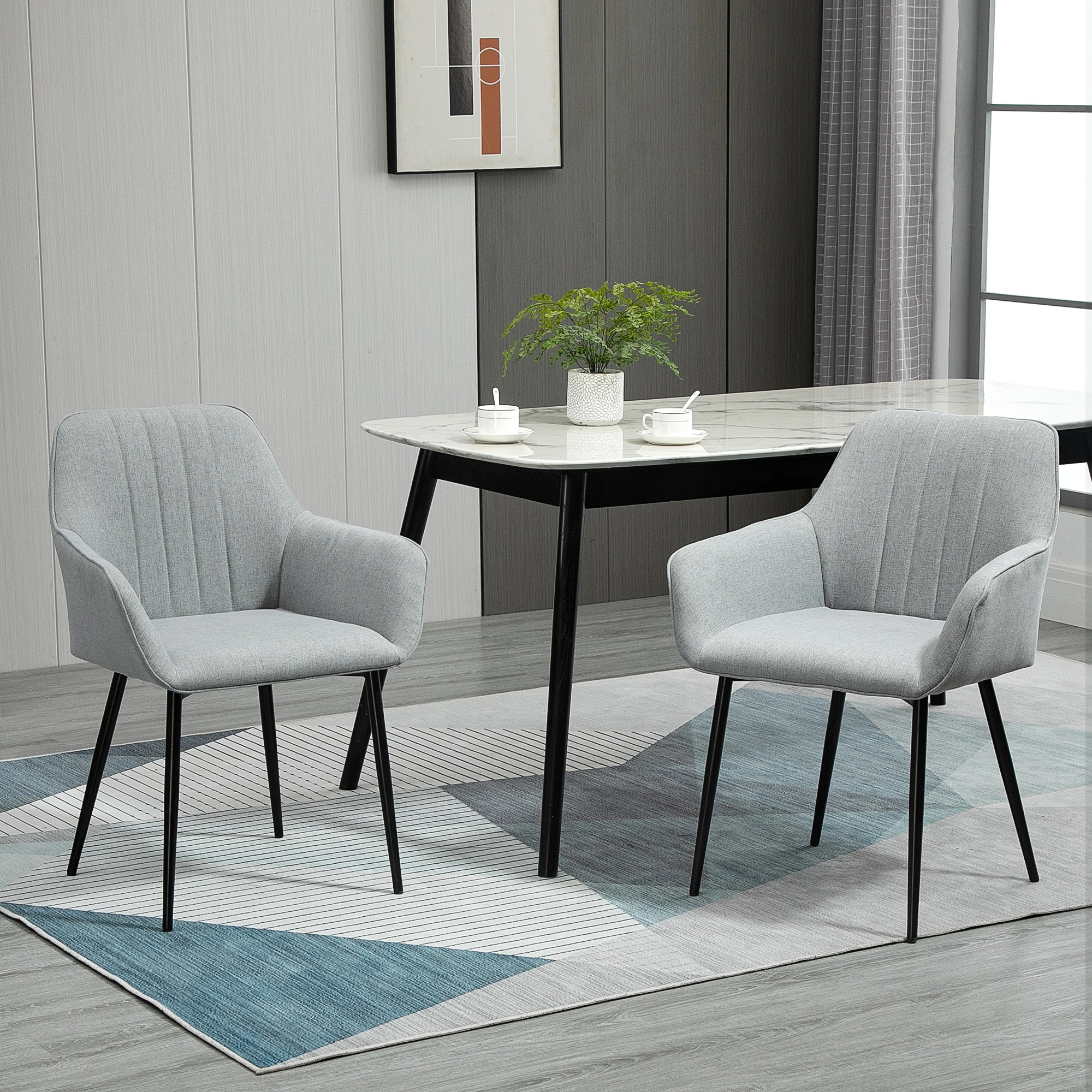 Modern Dining Chair, Upholstered Dining Room Chair, Stackable Side Chair for Kitchen, Bedroom, Restaurant view 3
