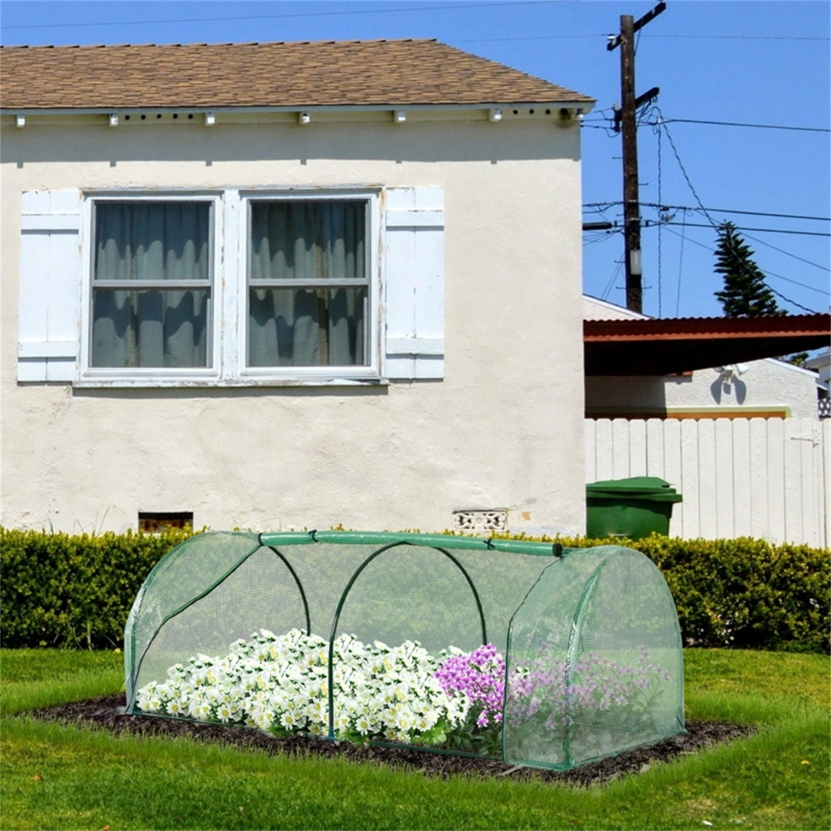 Mini Walk-in Greenhouse Tent 6x8 with Double Door, Portable Plant Growing House, UV-Resistant PE Cover, Heavy-Duty Steel Frame for Garden view 2