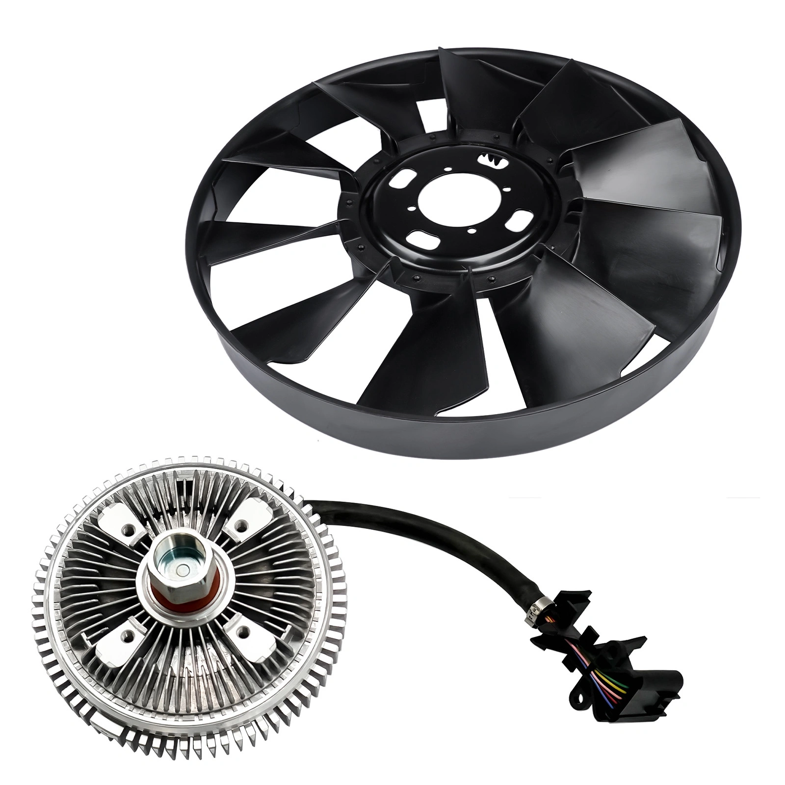 Engine Cooling Fan Blade and Clutch Kit Fits for Buick Rainier Chevrolet Trailblazer GMC Envoy 2002-2009 Black