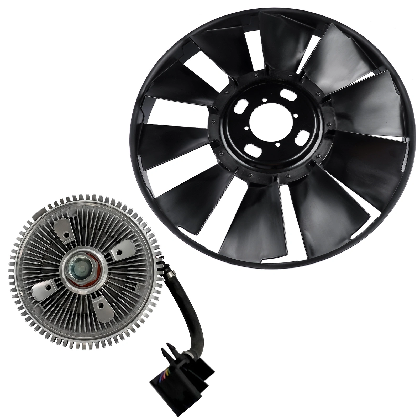 Engine Cooling Fan Blade and Clutch Kit Fits for Buick Rainier Chevrolet Trailblazer GMC Envoy 2002-2009 Black view 6