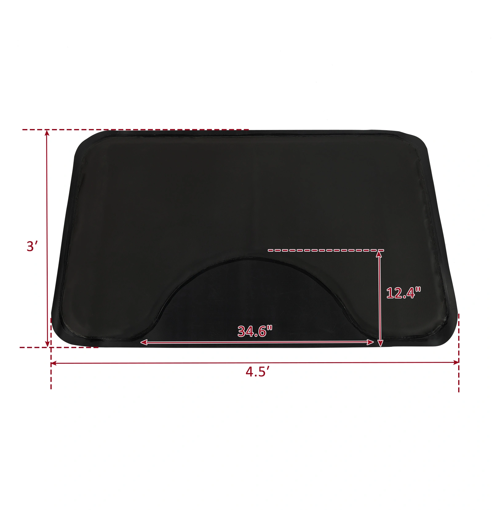 3′x 4.5′x 1/2" Beauty Salon Square Anti-fatigue Salon Mat (Square Outside And Round Inside) Black view 16