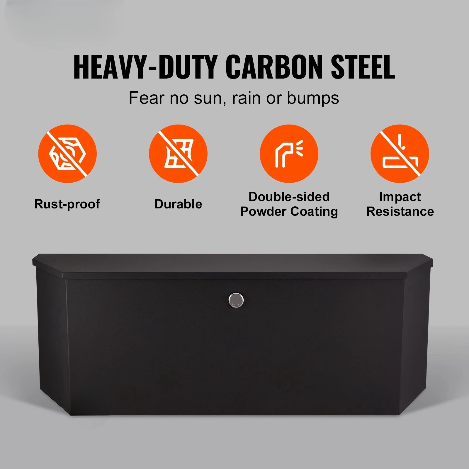 36 Inch Heavy Duty Steel Trailer Tongue Toolbox, 12x12 Utility Storage with Lock and Keys for Pickup Truck Bed RV Trailer view 5