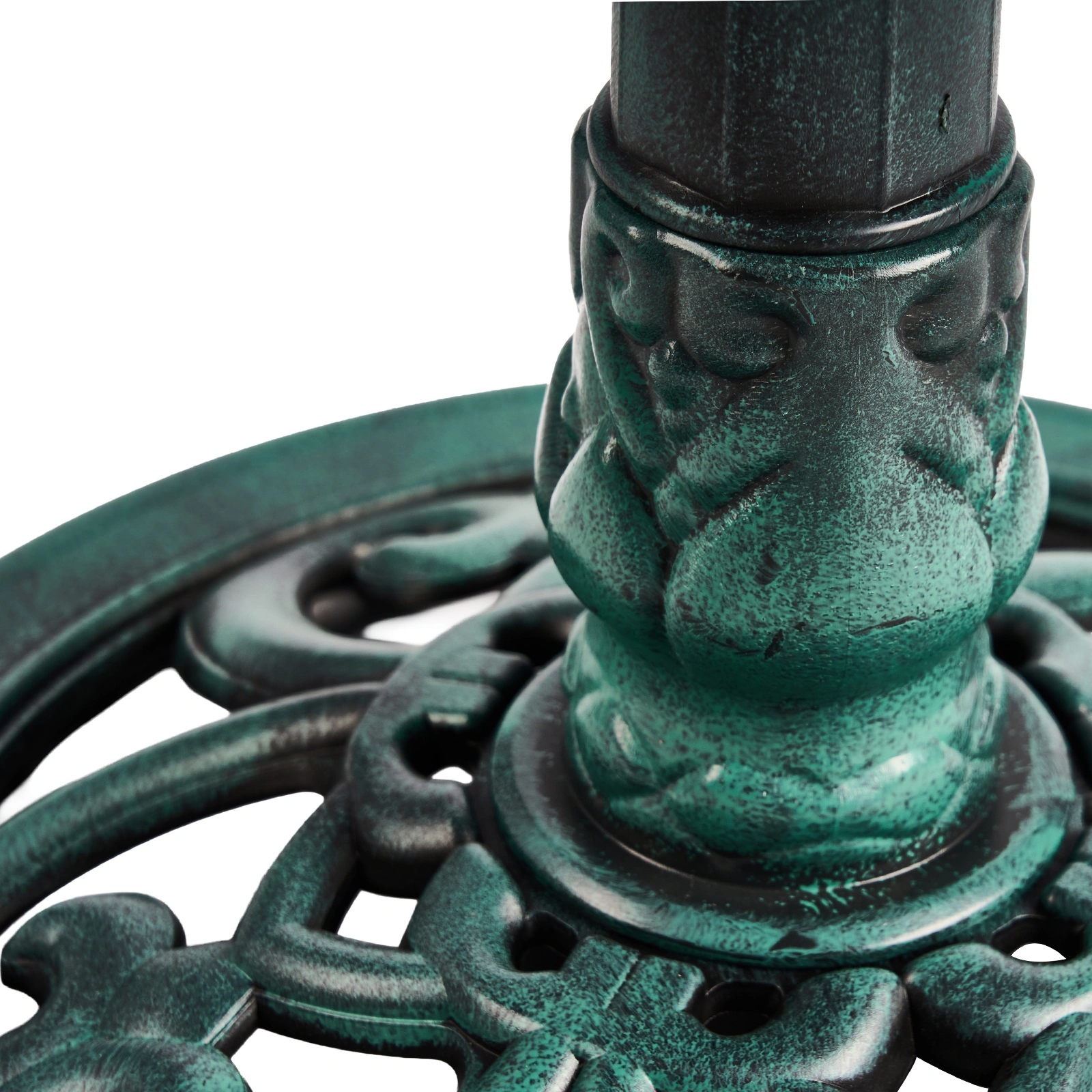 50*50*86cm Dark Green Resin Bird Bath With Lotus Edge & Feeder Tray view 9