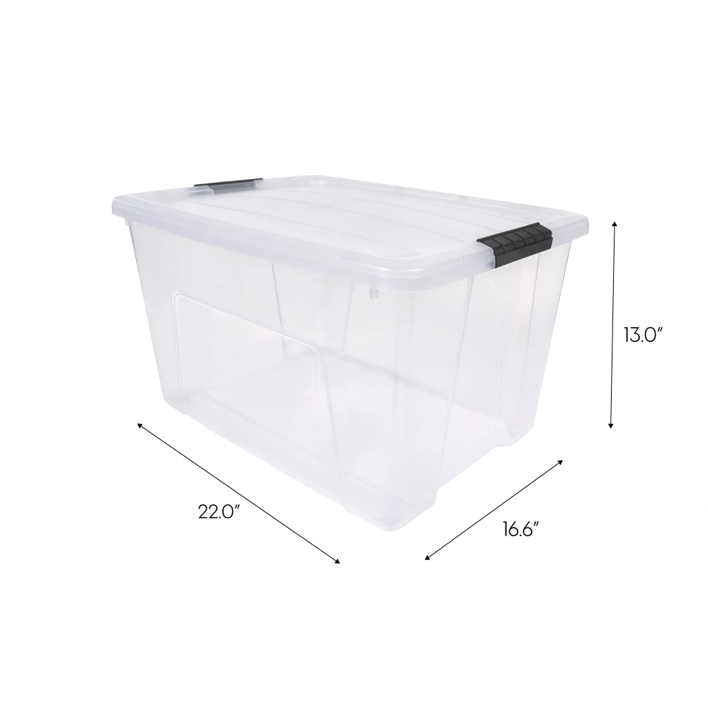 60 Qt. Plastic Storage Bins with Lids, Stackable Storage Containers, Totes, 4 Pack view 2